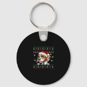 ビーグルのクリスマスウグリヤ犬のクリスマスオーバーサイズTシャツ キーホルダー (正面)