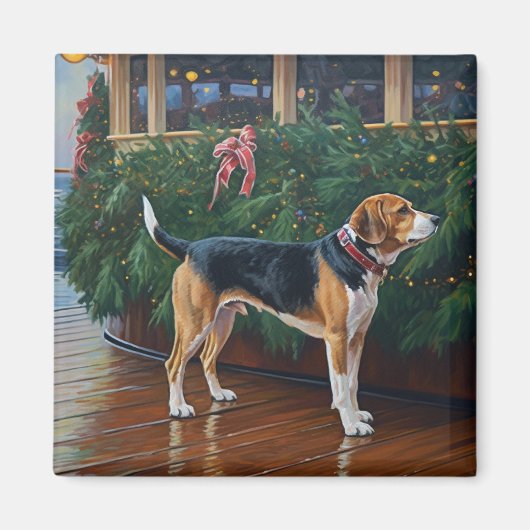 ビーグルのクリスマスクルーズ:ポーソウルホリデーディライト マグネット (正面)