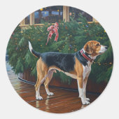 ビーグルのクリスマスクルーズ:ポーソウルホリデーディライト ラウンドシール (正面)