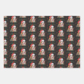 ビーグルのクリスマスドッグパターン ラッピングペーパーシート (正面3)