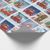 ビーグルのクリスマスフォトコラージュ ラッピングペーパー (角)