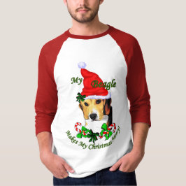 ビーグルのクリスマスプレゼント Tシャツ