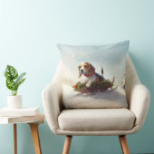 ビーグルのクリスマス雪の冬 クッション (椅子)