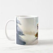 ビーグルのクリスマス雪の冬 コーヒーマグカップ (左)