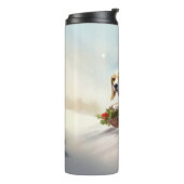 ビーグルのクリスマス雪の冬 タンブラー (回転左)