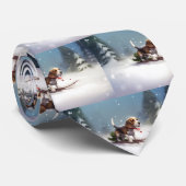 ビーグルのクリスマス雪の冬 ネクタイ (ロール)