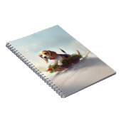 ビーグルのクリスマス雪の冬 ノートブック (右側)