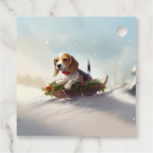 ビーグルのクリスマス雪の冬 フェイバータグ (裏面)