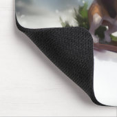 ビーグルのクリスマス雪の冬 マウスパッド (コーナー)