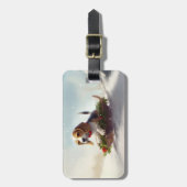 ビーグルのクリスマス雪の冬 ラゲッジタグ (正面縦)