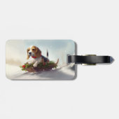 ビーグルのクリスマス雪の冬 ラゲッジタグ (裏面横)