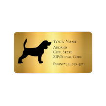 ビーグルのシルエットラベル