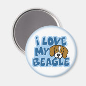 ビーグルのマグネットが大好き マグネット (正面/裏面)