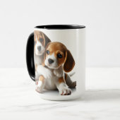 ビーグルの子犬たち！おカスタマイズ前のマグだ！ マグカップ (正面左)
