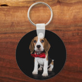 ビーグルの子犬のキーチェーン キーホルダー (正面)
