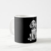 ビーグルの子犬の愛らしい、家族の動物愛好家タンクへ コーヒーマグカップ (正面左)