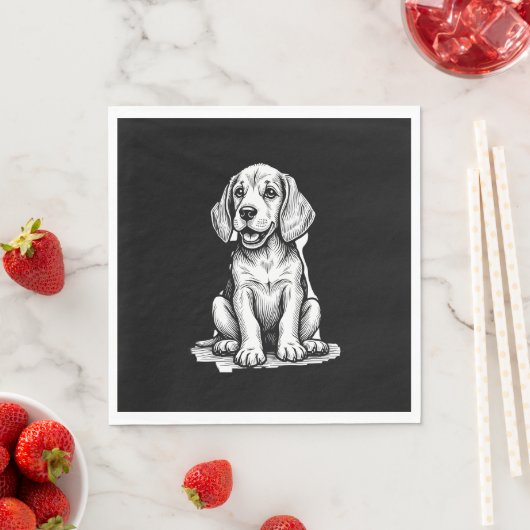 ビーグルの子犬の愛らしい、家族の動物愛好家タンクへ スタンダードランチョンナプキン (インサイチュ)