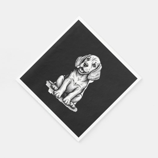 ビーグルの子犬の愛らしい、家族の動物愛好家タンクへ スタンダードランチョンナプキン (角)