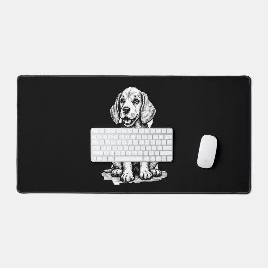 ビーグルの子犬の愛らしい、家族の動物愛好家タンクへ デスクマット (キーボード&マウス)