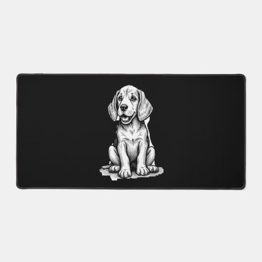 ビーグルの子犬の愛らしい、家族の動物愛好家タンクへ デスクマット (正面)