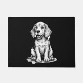 ビーグルの子犬の愛らしい、家族の動物愛好家タンクへ ドアマット (正面)