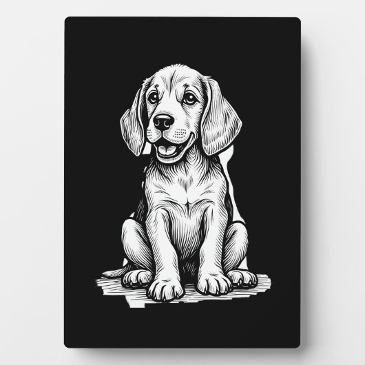 ビーグルの子犬の愛らしい、家族の動物愛好家タンクへ フォトプラーク (正面)