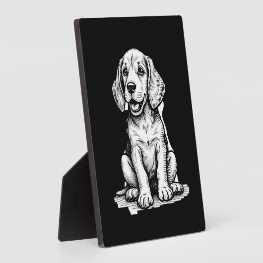 ビーグルの子犬の愛らしい、家族の動物愛好家タンクへ フォトプラーク (側面)