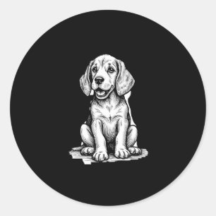 ビーグルの子犬の愛らしい、家族の動物愛好家タンクへ ラウンドシール