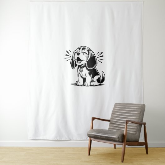 ビーグルの子犬の愛らしい、家族の動物愛好家 タペストリー (インサイチュ)