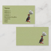 ビーグルの子犬の白いバラかわいい名刺 名刺 (正面/裏面)