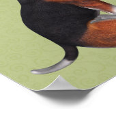 ビーグルの子犬の香りの白いバラ ポスター (角)