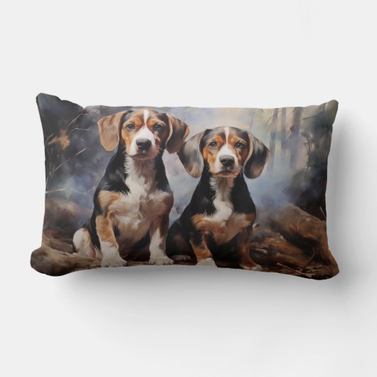 ビーグルの子犬 ランバークッション (正面)