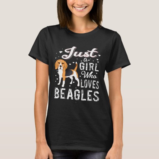 ビーグルの恋人の贈り物を愛しているだけの女の子 Tシャツ (正面)