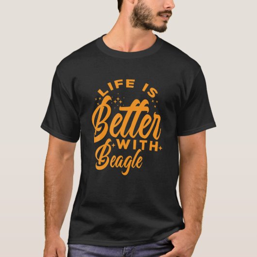 ビーグルの方が人生は好い Tシャツ (正面)