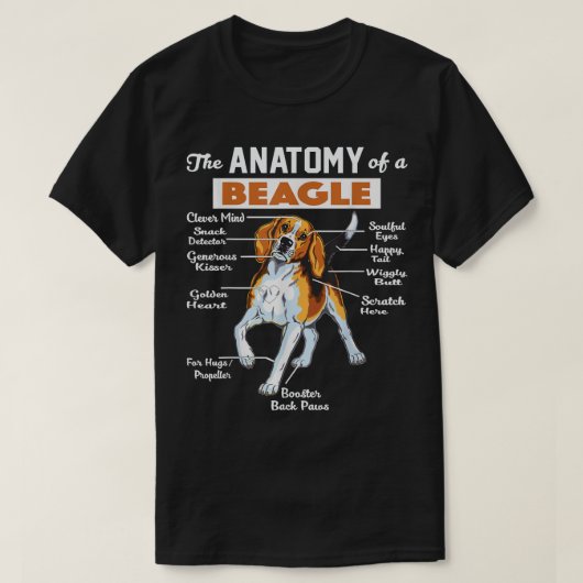 ビーグルの構造  Tシャツ (デザイン正面)