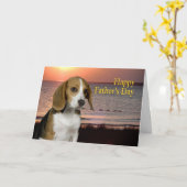 ビーグルの父の日のカード カード (黄色い花)