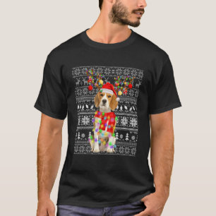 ビーグルの醜いクリスマストナカイおもしろいの灯りに Tシャツ