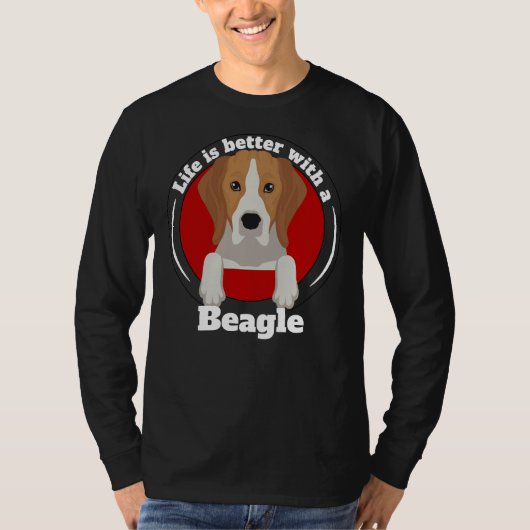 ビーグルの飼い主ビーグルの方が生活が良い Tシャツ (正面)