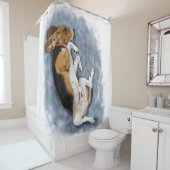 ビーグルはクリスマス好きの贈り物だ シャワーカーテン (インサイチュ)