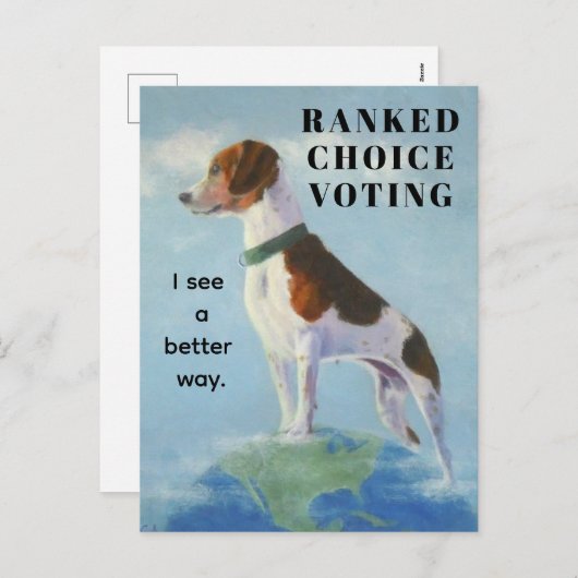 ビーグルはランク付き選択投票を促進 シーズンポストカード (正面/裏面)