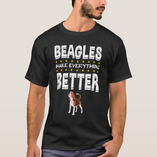 ビーグルは全てをより良くする Tシャツ (正面)