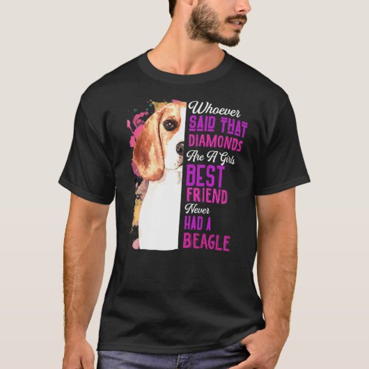 ビーグルは女の子の最高の友犬のママD Tシャツ (正面)