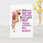 ビーグルは女の子の最高の友達 面白い犬 女性 カード (黄色い花)