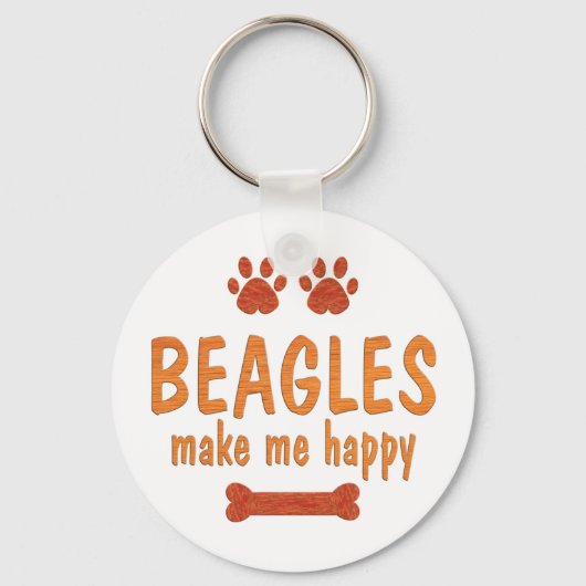 ビーグルは私を幸せにする キーホルダー (正面)
