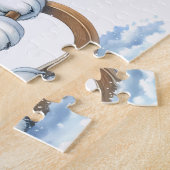 ビーグルよくはしゃぐドッグクリスマススススそり子犬 ジグソーパズル (側面)