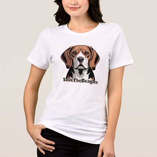 ビーグルを救え | 愛犬家 トライブレンドＴシャツ (正面)