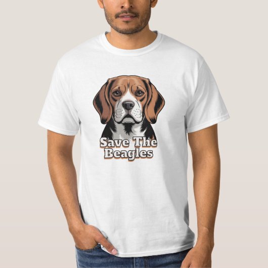 ビーグルを救え | 愛犬家 Tシャツ (正面)