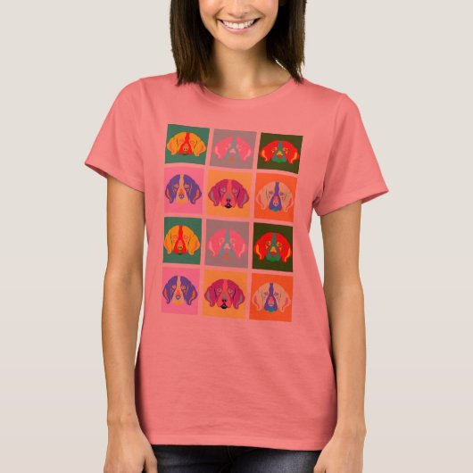 ビーグルアポップ・アートのート Tシャツ (正面)
