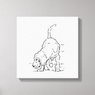 ビーグルイラストの愛犬の思い出 キャンバスプリント