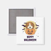 ビーグルインパンプキンスイートドッグスハッピーハローウィン マグネット (正面/裏面)